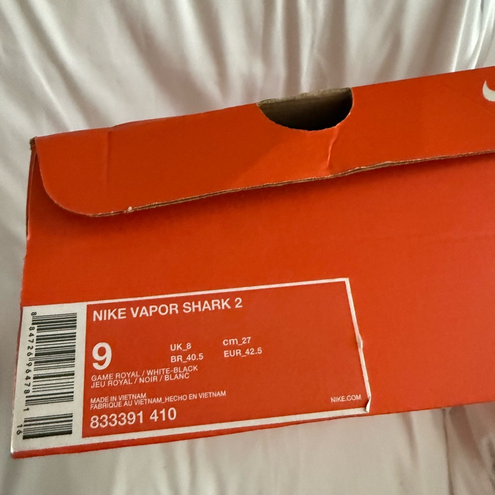 EMPTY Nike Orange Shoe BOX ONLY Replacement NIKE VAPOR SHARK 2 Football
